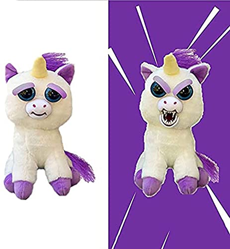 BESTWALED Feisty Pets Cambio De Cara Felpa Juguete Muñeca De Peluche Corta Muñecas para Niños Y Niñas Automático Juguetes De Niños Botón De Control Cambiará De Cara, Unicorn