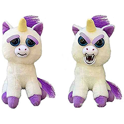 BESTWALED Feisty Pets Cambio De Cara Felpa Juguete Muñeca De Peluche Corta Muñecas para Niños Y Niñas Automático Juguetes De Niños Botón De Control Cambiará De Cara, Unicorn