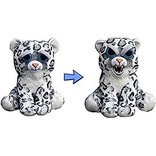 BESTWALED Feisty Pets(Snow Leopard,Unicorn) Cambio De Cara Felpa Juguete Muñeca De Peluche Corta Muñecas para Niñas Juguetes De Niños Botón De Control Cambiará De Cara, Snow Leopard