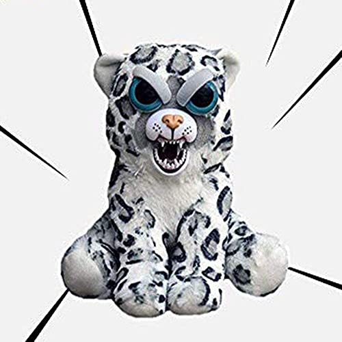 BESTWALED Feisty Pets(Snow Leopard,Unicorn) Cambio De Cara Felpa Juguete Muñeca De Peluche Corta Muñecas para Niñas Juguetes De Niños Botón De Control Cambiará De Cara, Snow Leopard