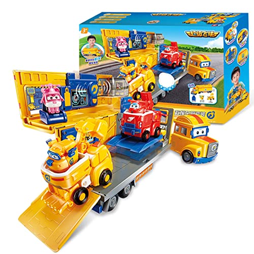 BESTWALED Super Alas Tío Carl Ambulancia Efectos De Sonido Geniales Multifunción Niños Juguetes Donnie Deformación Robots Super-Alas Super Wings Juguete,Niño Cumpleaños Navidad Regalo