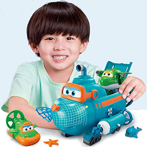 BESTWALED Willy Submarino Muñeca Juguete De Niño Super Alas Juego De Juguetes Luz Y Sonido Robot Creatividad Regalo Juguetes De Niños Serie Super Wing Regalos De Cumpleanos