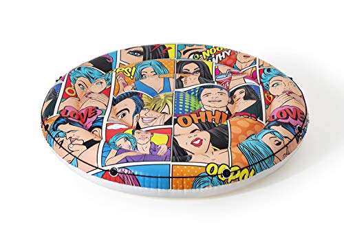 BESTWAY 43264 Colchoneta Hinchable Pop Art Comic Redonda, 188 cm