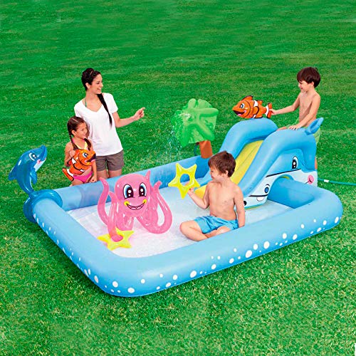 Bestway 53052 - Piscina Hinchable Infantil Acuario 239x206x86 cm con Tobogán