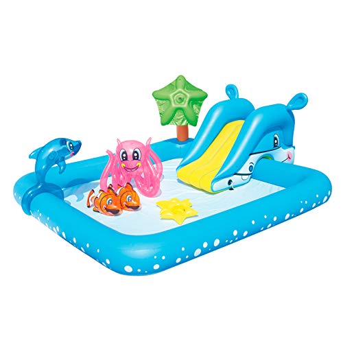 Bestway 53052 - Piscina Hinchable Infantil Acuario 239x206x86 cm con Tobogán