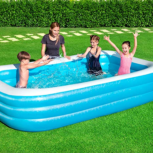 BESTWAY 54009 - Piscina Hinchable Infantil Rectangular 305x183x56 cm