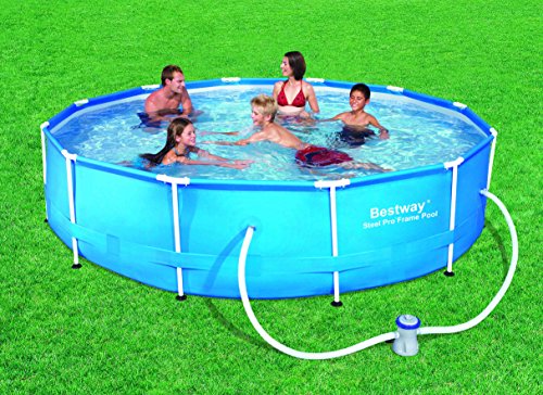 Bestway 56416 - Piscina Desmontable Tubular Steel Pro Max 366x76 cm Depuradora de Cartucho 1.249 litros/hora