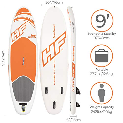 Bestway 65302 - Tabla Paddle Surf Hinchable Hydro-Force Aqua Journey 274x76x12 cm Con Bomba y Bolsa de Viaje