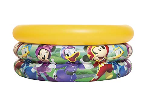 BESTWAY 91018 - Piscina Hinchable Infantil Mickey and the Roadster Racers Baby 70x30 cm Colores Brillantes Estructura 3 Anillos con Válvulas de Inflado Rápido