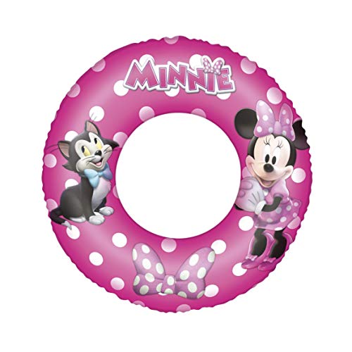 BESTWAY 91040 - Flotador Hinchable Infantil Minnie Mouse 56 cm Vinilo Resistente con Válvula de Seguridad y Diseño Rosa Brillante Para Niños Mayores de 3 Años