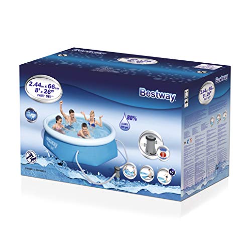 Bestway Fast Pool Set 244x66 cm, mit Filterpumpe Piscina (244 x 66 cm, con Bomba de Filtro), Azul