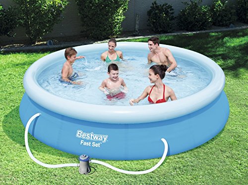 Bestway Fast Set 57274 - Piscina (Piscina hinchable, Círculo, 5377 L, Azul, 61 cm, PVC)