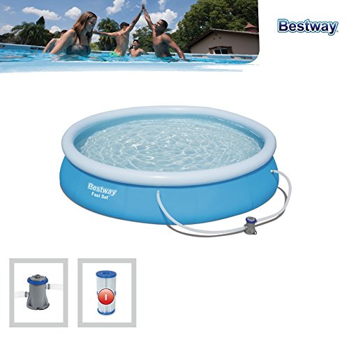 Bestway Fast Set 57274 - Piscina (Piscina hinchable, Círculo, 5377 L, Azul, 61 cm, PVC)