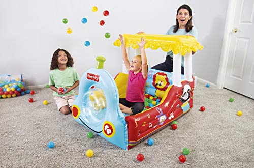 Bestway Fisher Price-Loca de Vapor Hinchable con 25 Pelotas de Juego, 132 x 94 x 89 cm, Color carbón (93537)