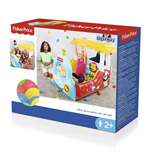 Bestway Fisher Price-Loca de Vapor Hinchable con 25 Pelotas de Juego, 132 x 94 x 89 cm, Color carbón (93537)