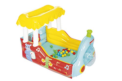 Bestway Fisher Price-Loca de Vapor Hinchable con 25 Pelotas de Juego, 132 x 94 x 89 cm, Color carbón (93537)