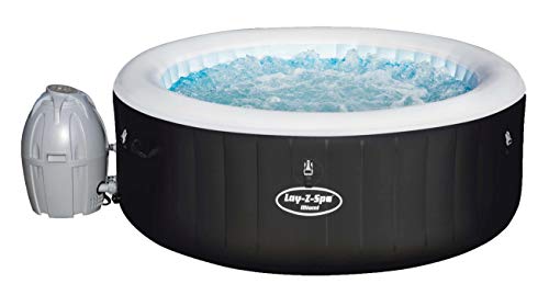 Bestway Lay-Z-SPA Jacuzzi Hinchable Miami AirJet para hasta 4 Personas, Redondo, Negro, 180 x 66 cm