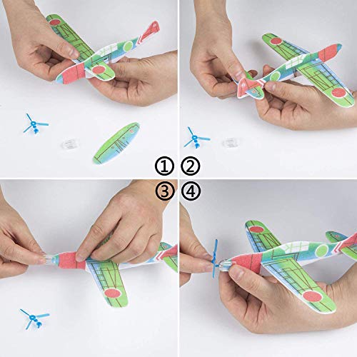 BESTZY Aviones planeadores de Plastico, Aviones planeadores Juguetes educativos para niños Adecuado Fiesta, Actividades para Padres e Hijos,Premios de Clase, Regalos - 24 PCS