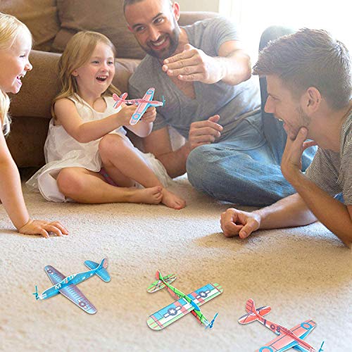 BESTZY Aviones planeadores de Plastico, Aviones planeadores Juguetes educativos para niños Adecuado Fiesta, Actividades para Padres e Hijos,Premios de Clase, Regalos - 24 PCS