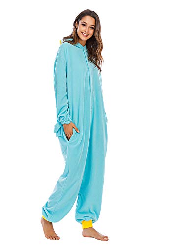 BGOKTA Disfraces de Cosplay para Adultos Pijamas de Animales One Piece Azul, M