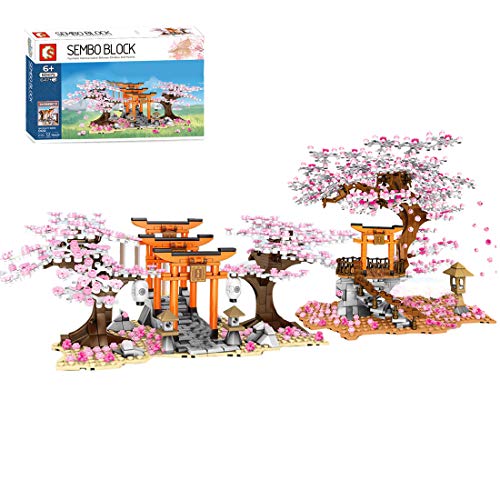 BGOOD Sakura 21318 Ideas - Juego de construcción de bloques de construcción (1814 piezas, con luz LED y minifiguras, compatible con Lego Baumhaus 21318 Ideas