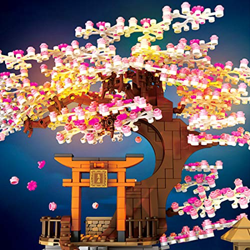 BGOOD Sakura 21318 Ideas - Juego de construcción de bloques de construcción (1814 piezas, con luz LED y minifiguras, compatible con Lego Baumhaus 21318 Ideas