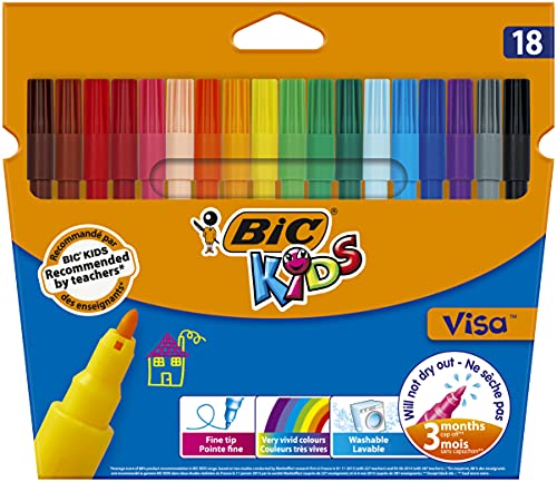 BIC Paquete de actividades para niños de 57 piezas con rotuladores de fieltro, lápices, lápices de colores y 3 libros para colorear