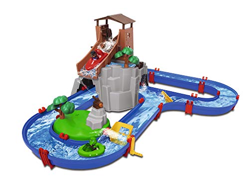 Big Spielwarenfabrik 8700001647 Adventureland - Pista de Agua con montaña, Torre y Lago, Multicolor