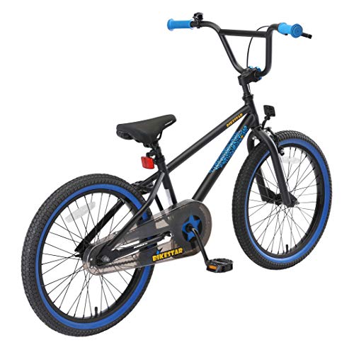 BIKESTAR Bicicleta Infantil para niños y niñas a Partir de 6 años | Bici 20 Pulgadas con Frenos | 20" Edición BMX Negro BLU