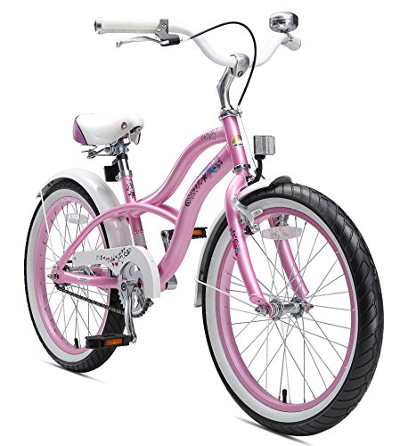 BIKESTAR Bicicleta Infantil para niños y niñas a Partir de 6 años | Bici 20 Pulgadas con Frenos | 20" Edición Cruiser Rosa