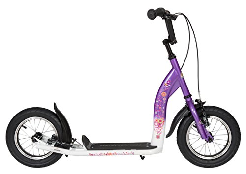 BIKESTAR Patinete Infantil Patineta Scooter Premium Scooter para niños y niñas a Partir de 6-7 años | Edición 12" Sport | Lila & Blanco