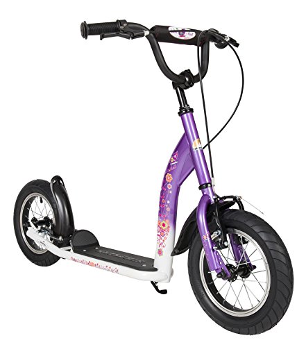 BIKESTAR Patinete Infantil Patineta Scooter Premium Scooter para niños y niñas a Partir de 6-7 años | Edición 12" Sport | Lila & Blanco