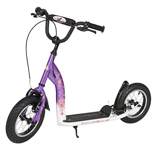 BIKESTAR Patinete Infantil Patineta Scooter Premium Scooter para niños y niñas a Partir de 6-7 años | Edición 12" Sport | Lila & Blanco