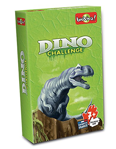 Bioviva Juego de Cartas Dino Challenge, Color Verde (Asmodee DIN01) + Juego de Cartas Desafíos Naturaleza Carnívoros (Asmodee 307) , Color/Modelo Surtido