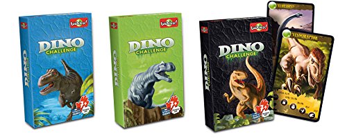 Bioviva Juego de Cartas Dino Challenge, Color Verde (Asmodee DIN01) + Juego de Cartas Desafíos Naturaleza Carnívoros (Asmodee 307) , Color/Modelo Surtido