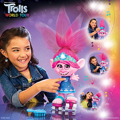 Bizak-MUÑECA Trolls Poppy Melena con Ritmo. Baila Y PANTINA con Ella. (Hasbro E94595F1)