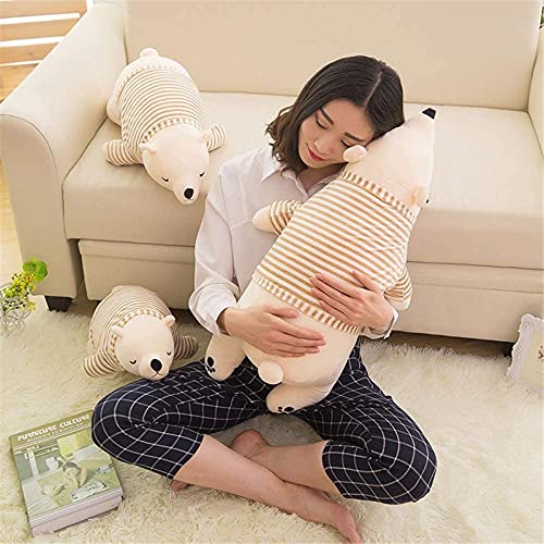 Bjhneq Lindas Sentadillas Oso Polar Almohada Almohada Perezoso Dormir Oso Peluche Almohada Divertido Regalo Animal Peluche Juguete Blanco, niño niña Regalo 70 cm