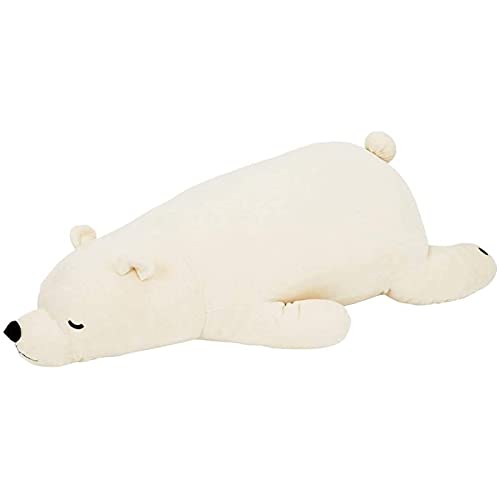 Bjhneq Lindas Sentadillas Oso Polar Almohada Almohada Perezoso Dormir Oso Peluche Almohada Divertido Regalo Animal Peluche Juguete Blanco, niño niña Regalo 70 cm