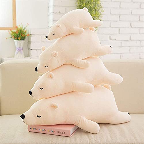 Bjhneq Lindas Sentadillas Oso Polar Almohada Almohada Perezoso Dormir Oso Peluche Almohada Divertido Regalo Animal Peluche Juguete Blanco, niño niña Regalo 70 cm