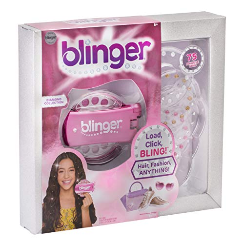 Blinger BGW0001 Diamant Edition Pink Glam Styling Tool + 5 Discos con 75 Piedras Preciosas para niños a Partir de 6 años