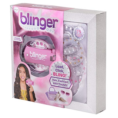 Blinger BGW0001 Diamant Edition Pink Glam Styling Tool + 5 Discos con 75 Piedras Preciosas para niños a Partir de 6 años