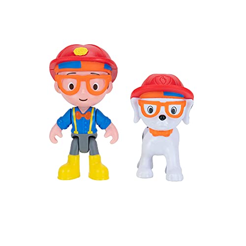 Blippi BLP0159 Truck-Fun Freewheeling Características Que Incluyen 3 Bomberos y Perros de Bomberos, Sonidos y Frases, vehículos educativos para niños pequeños y niños pequeños, Rojo