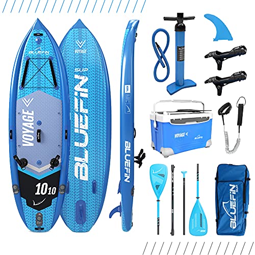 Bluefin SUP Pack Voyage 10'10" Nevera Portátil/La Activity Sup Hinchable Definitiva/Estabilidad Extra / 20% Más Ancha/Bandas Laterales / 2X Soportes para Caña de Pesca/Garantía 5 Años