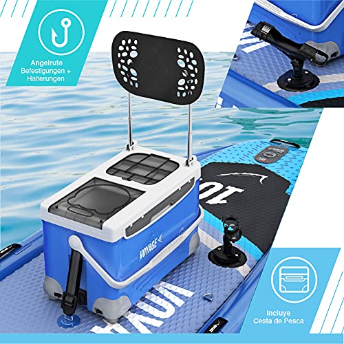 Bluefin SUP Pack Voyage 10'10" Nevera Portátil/La Activity Sup Hinchable Definitiva/Estabilidad Extra / 20% Más Ancha/Bandas Laterales / 2X Soportes para Caña de Pesca/Garantía 5 Años