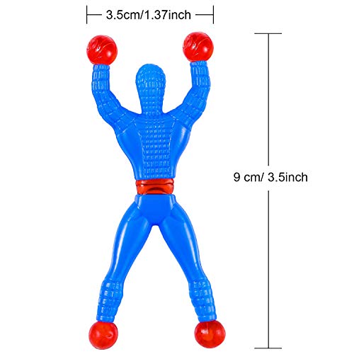 Blulu Escaladores de Ventana Escaladores de Pared Pegajosos de Multicolor Juguetes Pegajosos Estirables Originales para Favores de Fiesta (12 Piezas)