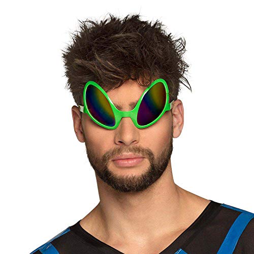 Boland-Partybrille 02629 Alien, para adultos, gafas de diversión verdes, carnaval, Halloween, fiesta temática, color, talla única