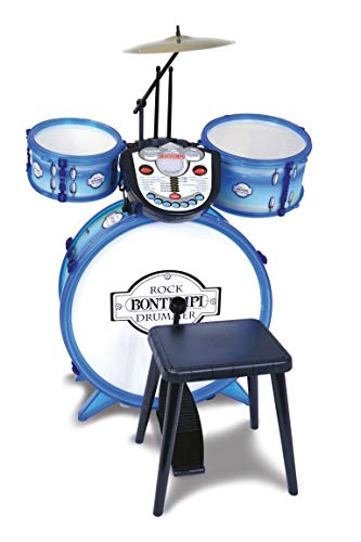 Bontempi 525602 - BATERIA ELECTRIA Drum 4 Niveles DE Aprendizaje 7 RITMOS 14 MELODIAS, Multicolor, 50x68x50 cm