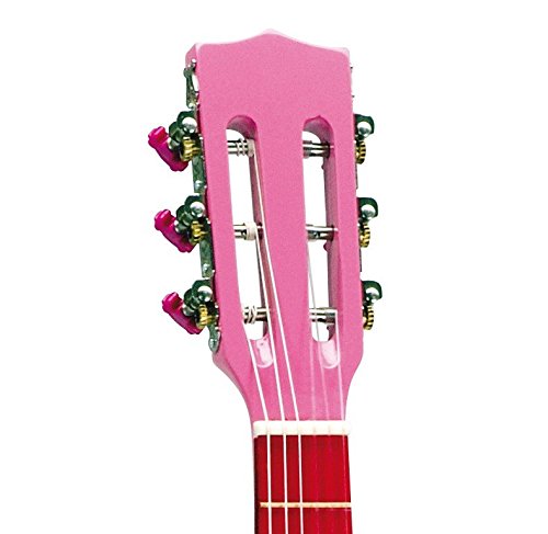 Bontempi GSW 7571/S - Guitarra de madera con la correa y pegatinas, color rosa, 75 cm