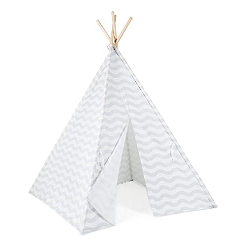 boppi Tipi Tienda Infantil Grande De Juego para Jardin O Interior De Madera Y Lona- Gris