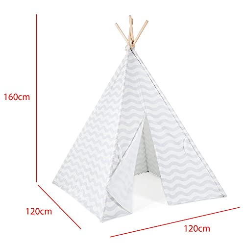 boppi Tipi Tienda Infantil Grande De Juego para Jardin O Interior De Madera Y Lona- Gris